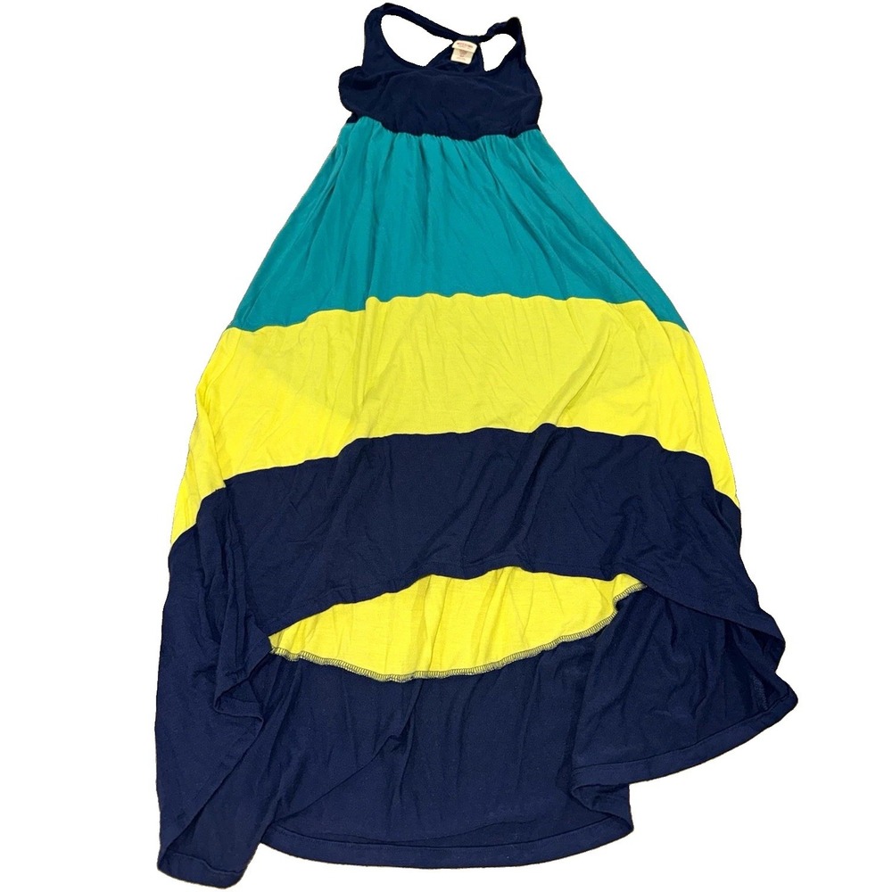 Mossimo Supply Co. Women's Size S Blue Green Yellow Colorblock Racerback Maxi